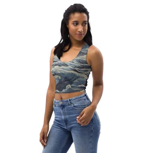 Moonlit Swell on a Crop Top