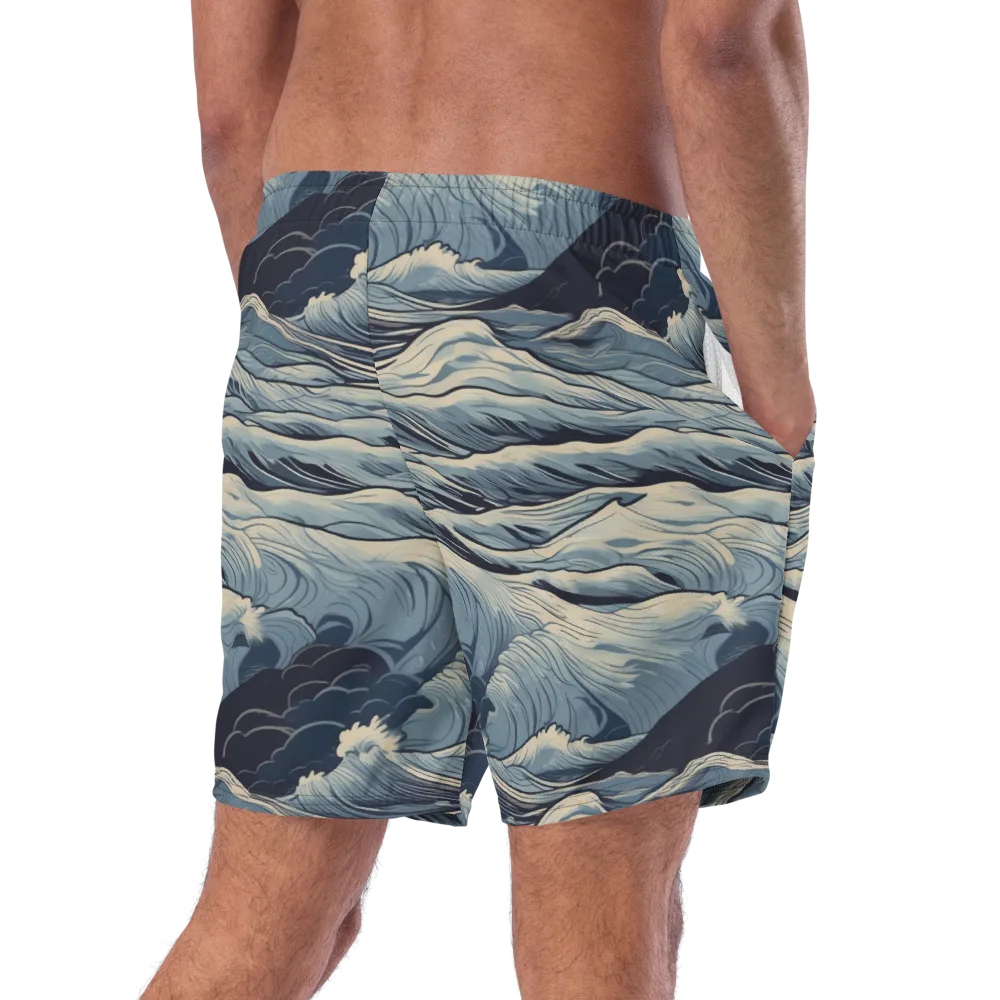 Moonlit Swell on Swim Trunks — Right Back