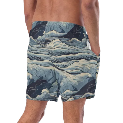 Moonlit Swell on a Swim Trunks