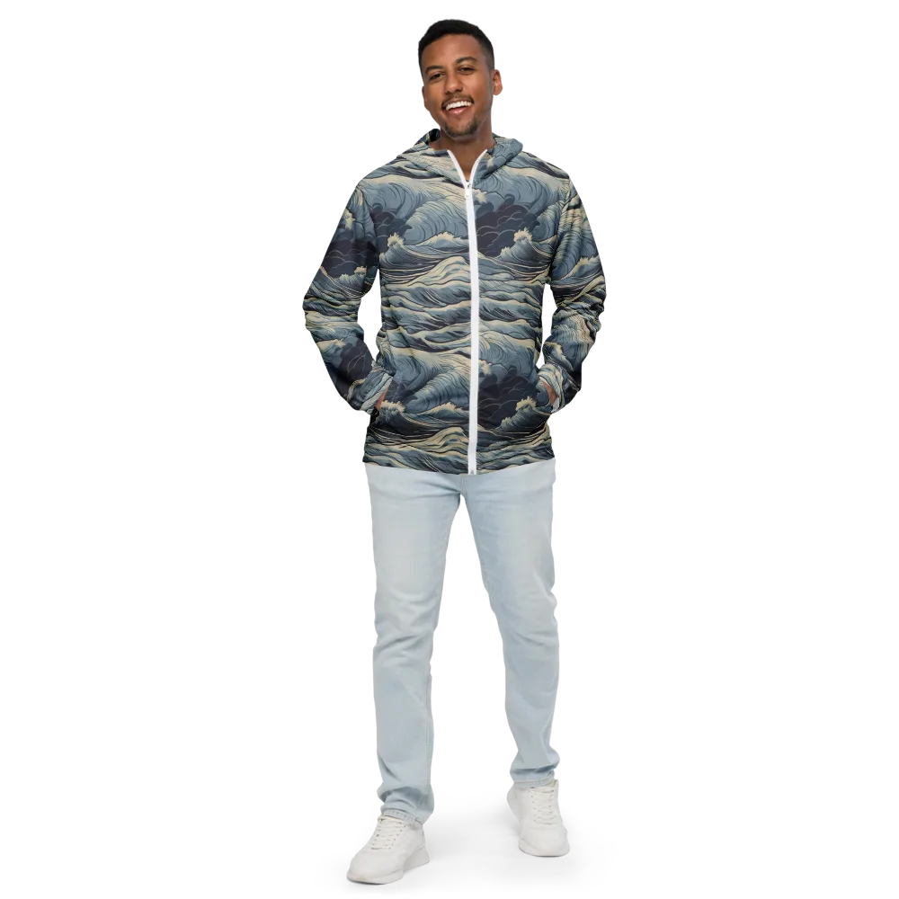 Moonlit Swell on Men's Windbreaker — Front