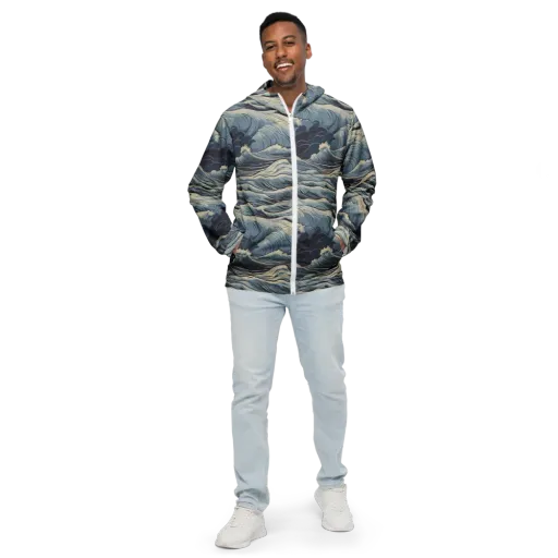 Moonlit Swell on a Men's Windbreaker