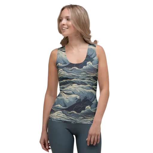 Moonlit Swell on a Women's Tank Top