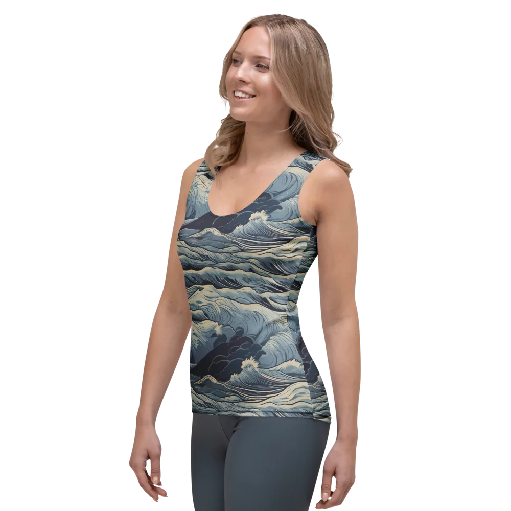 Moonlit Swell on Women's Tank Top — Left Front