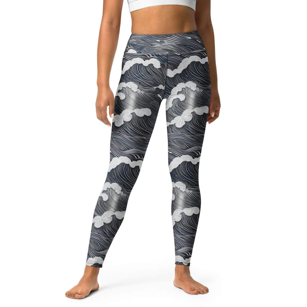 Nocturne Surf on Yoga Leggings — Front