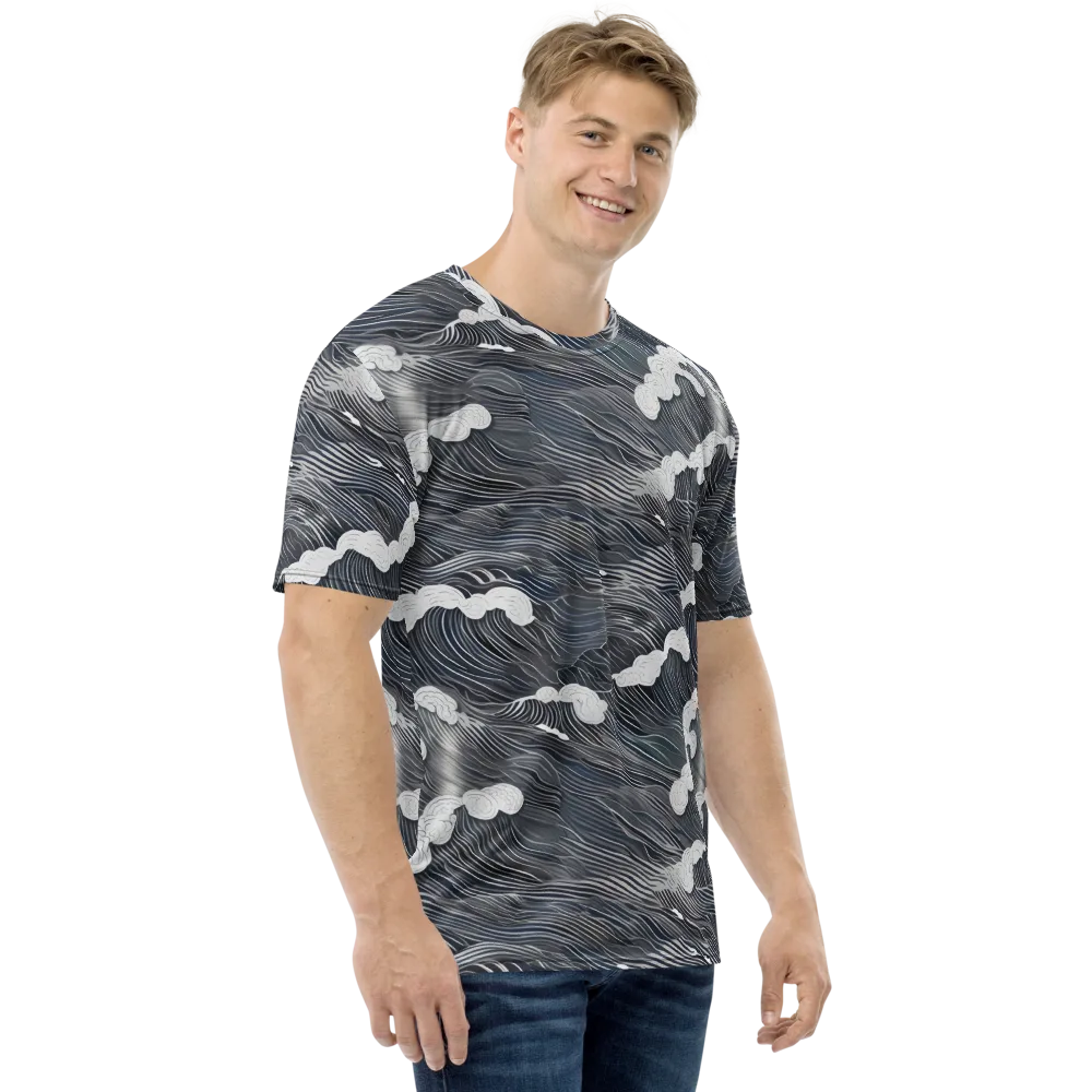 Nocturne Surf on Men's Crew Neck T-Shirt — Right