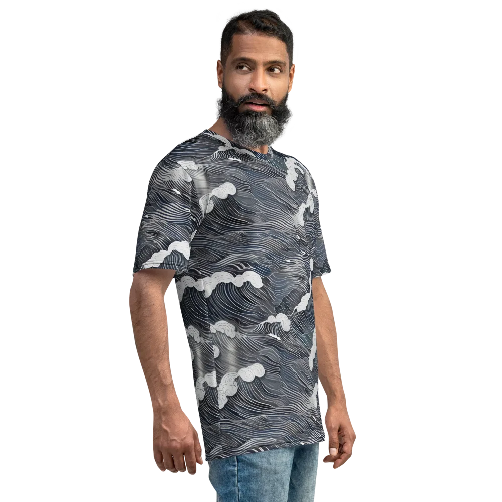 Nocturne Surf on Men's Crew Neck T-Shirt — Right