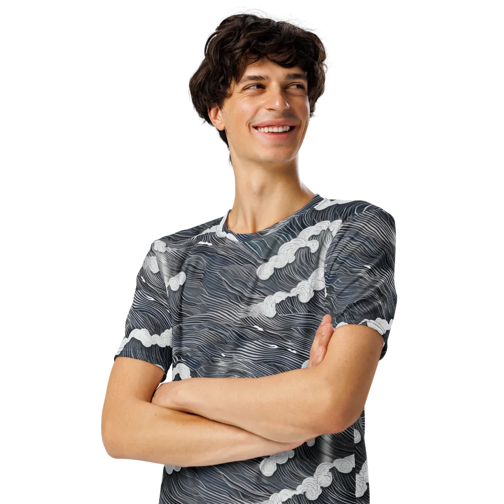 Nocturne Surf on Men's Crew Neck T-Shirt — Left Front