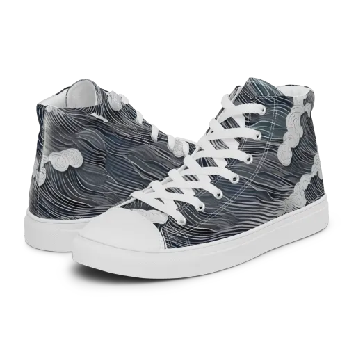 Nocturne Surf on a Men's High Top Canvas Shoes