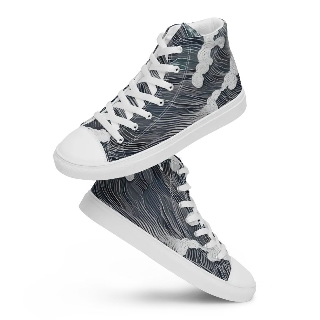 Nocturne Surf on Men's High Top Canvas Shoes — Front