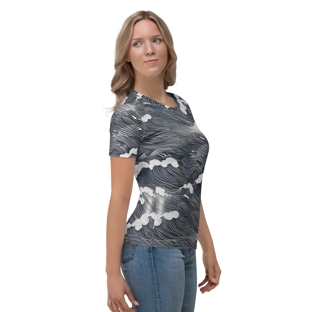Nocturne Surf on Women's Crew Neck T-Shirt — Right
