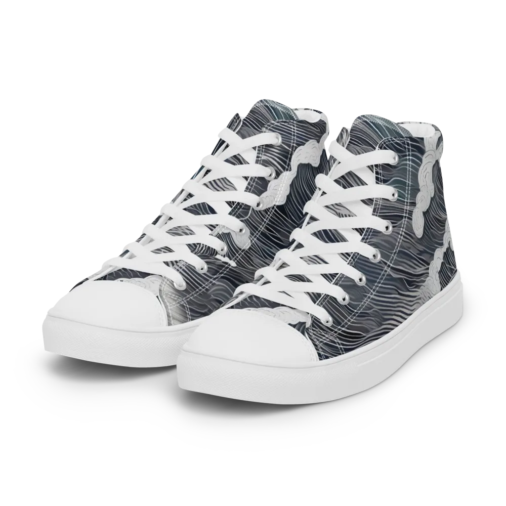 Nocturne Surf on Women's High Top Canvas Shoes — Left Front
