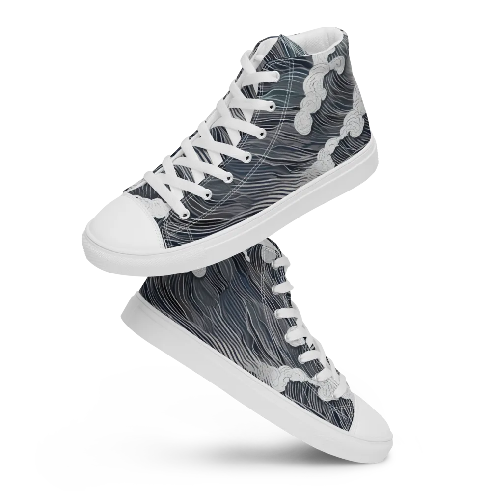 Nocturne Surf on Women's High Top Canvas Shoes — Front