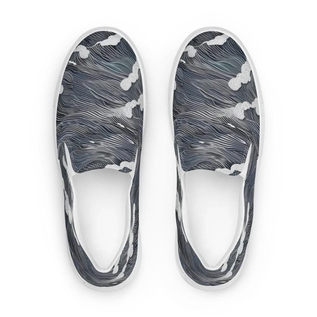 Nocturne Surf on Men's Slip-On Canvas Shoes — Front
