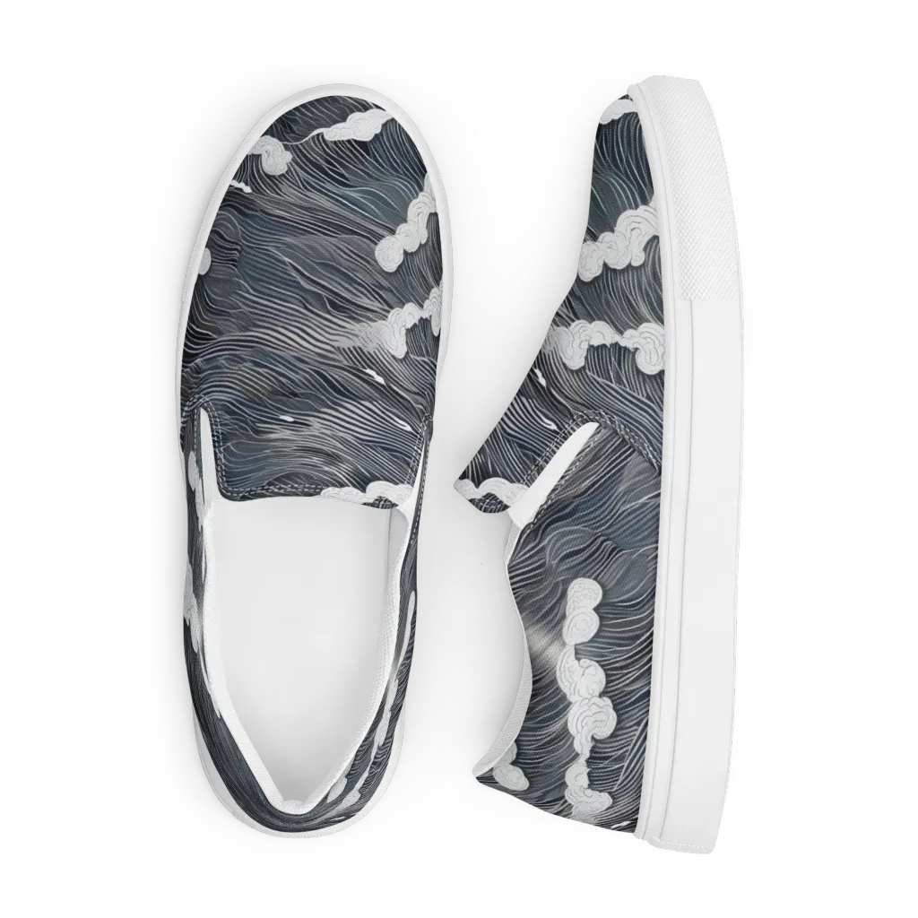 Nocturne Surf on Men's Slip-On Canvas Shoes — Front