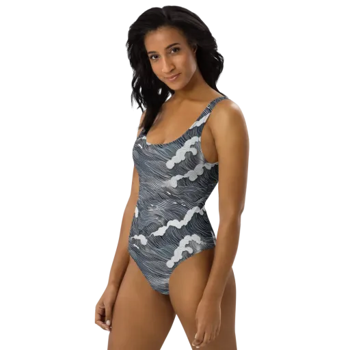 Nocturne Surf on a One-Piece Swimsuit