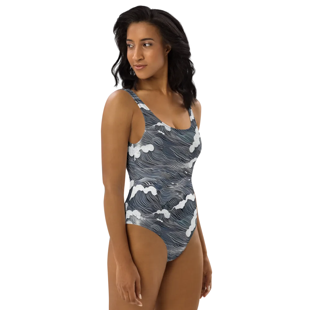 Nocturne Surf on One-Piece Swimsuit — Right