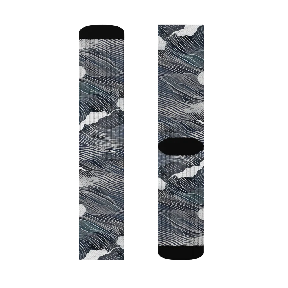 Nocturne Surf on Socks — Left Sock