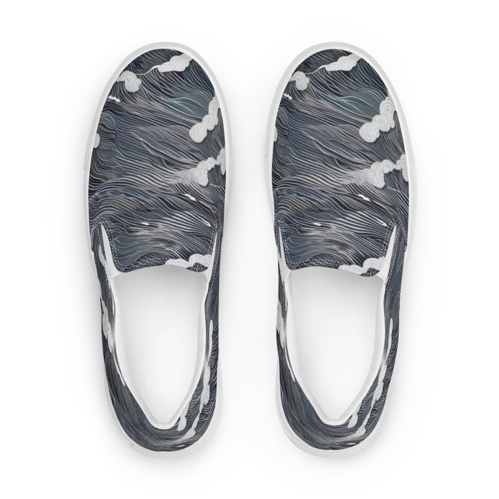 Nocturne Surf on Women's Slip-On Canvas Shoes — Front