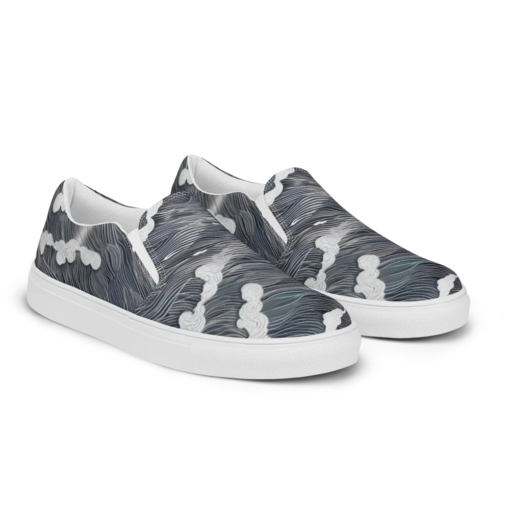 Nocturne Surf on Women's Slip-On Canvas Shoes — Right Front