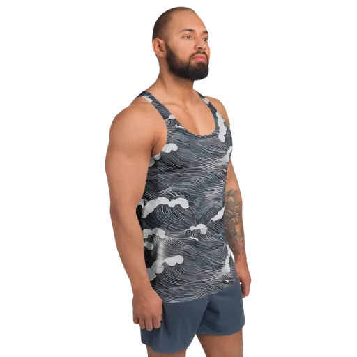 Nocturne Surf on a Men's Tank Top