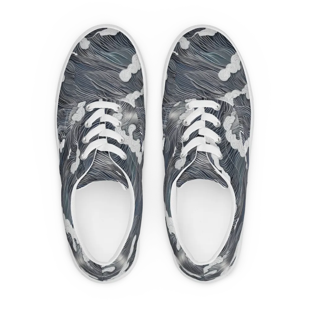 Nocturne Surf on Men's Lace-Up Canvas Shoes — Front