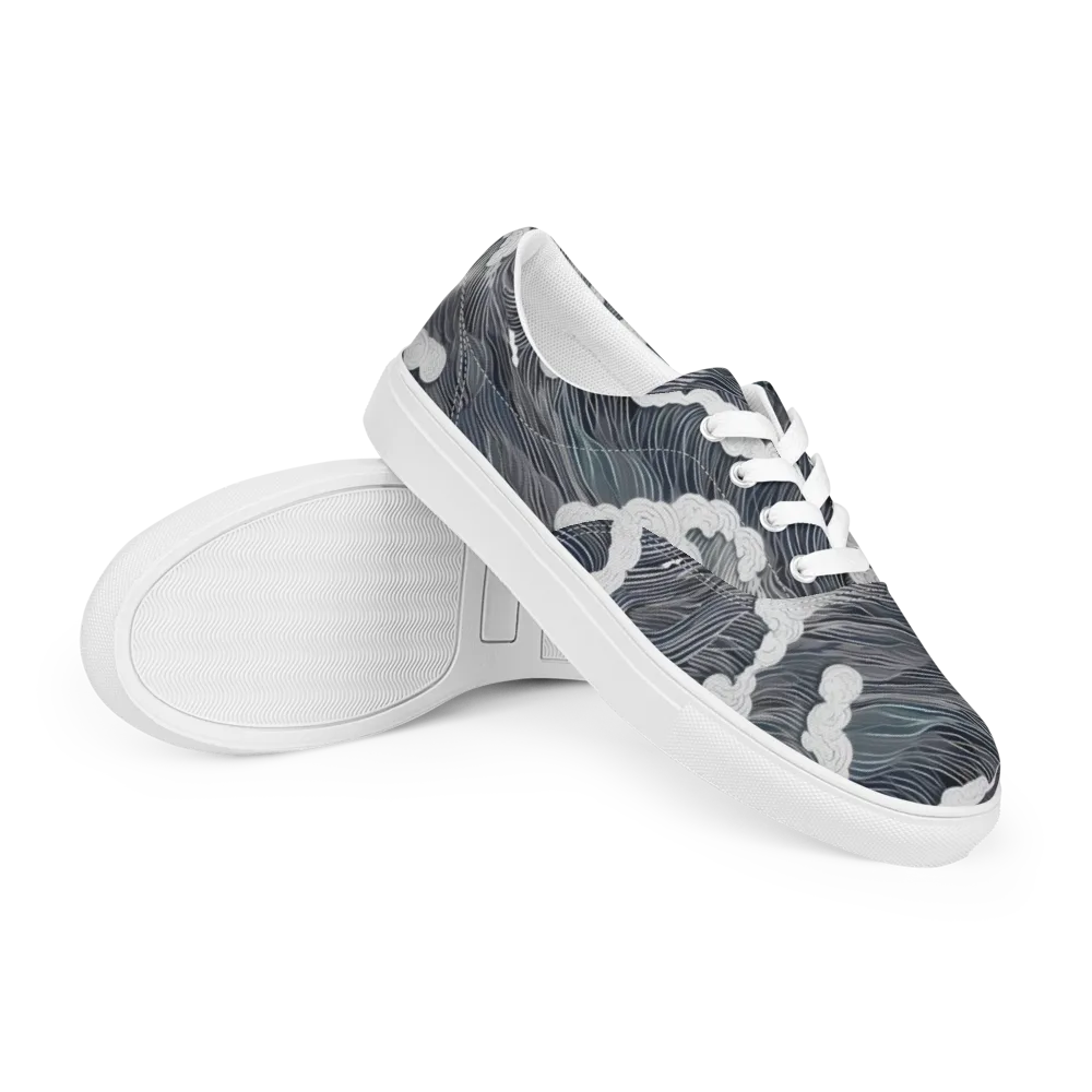 Nocturne Surf on Men's Lace-Up Canvas Shoes — Right Front
