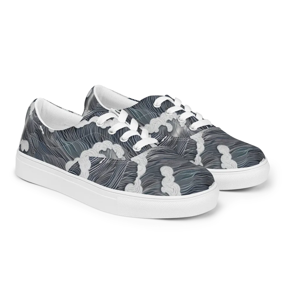 Nocturne Surf on Men's Lace-Up Canvas Shoes — Right Front