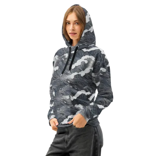 Nocturne Surf on a Cotton Hoodie