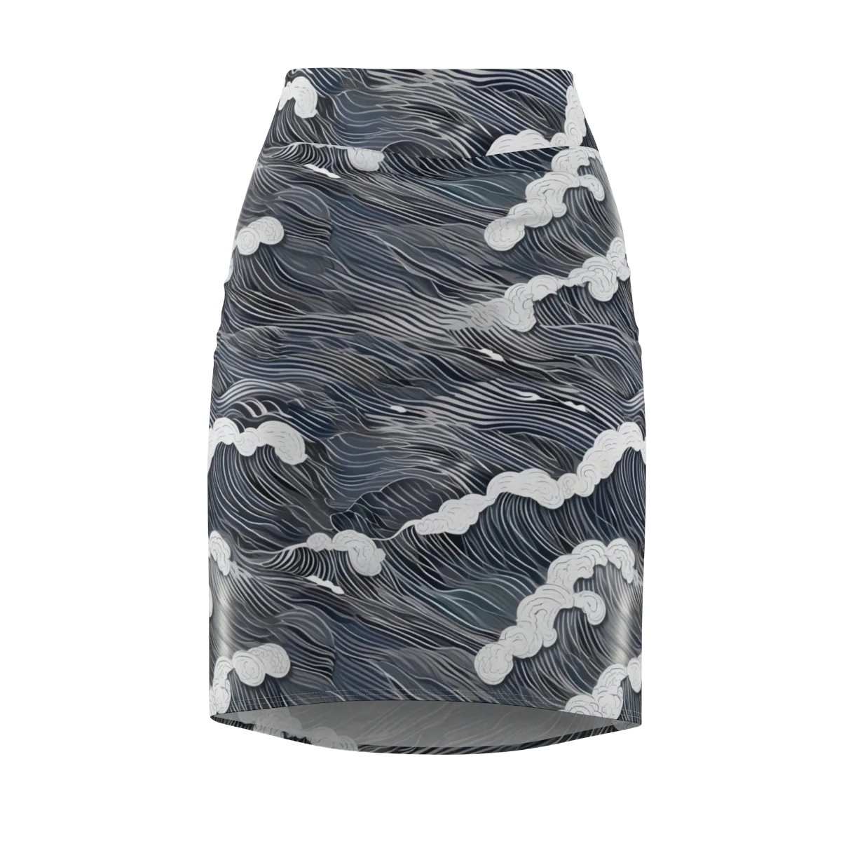 Nocturne Surf on Pencil Skirt — Front