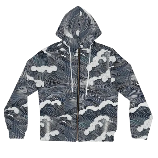 Nocturne Surf on a Women's Full-Zip Hoodie