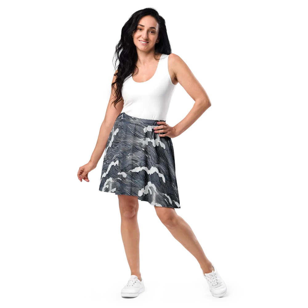 Nocturne Surf on Skater Skirt — Front