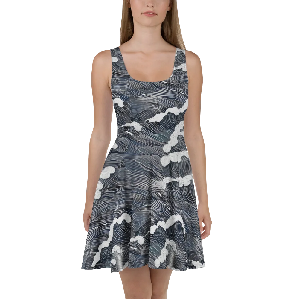 Nocturne Surf on Skater Dress — Front