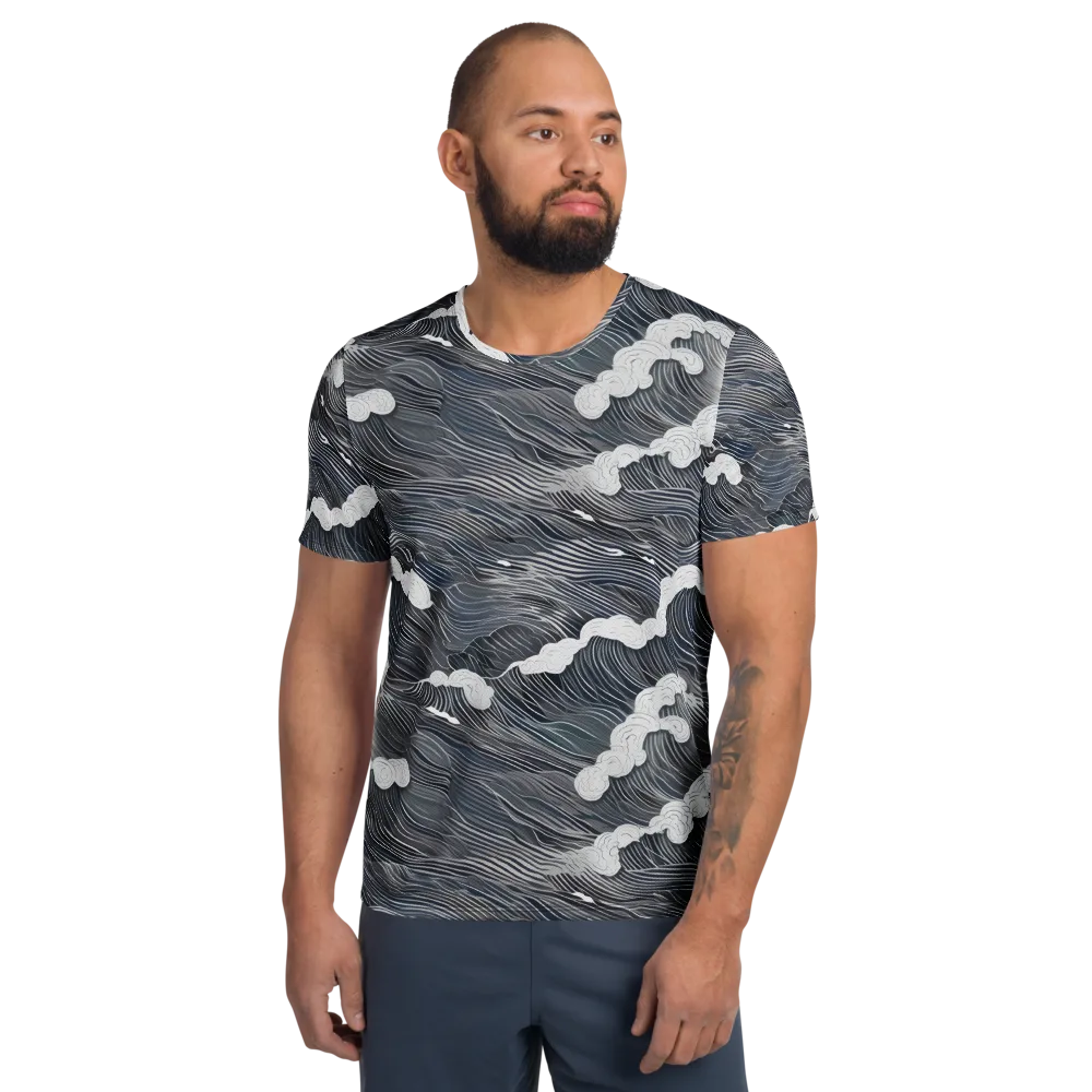 Nocturne Surf on Men's Athletic T-Shirt — Front