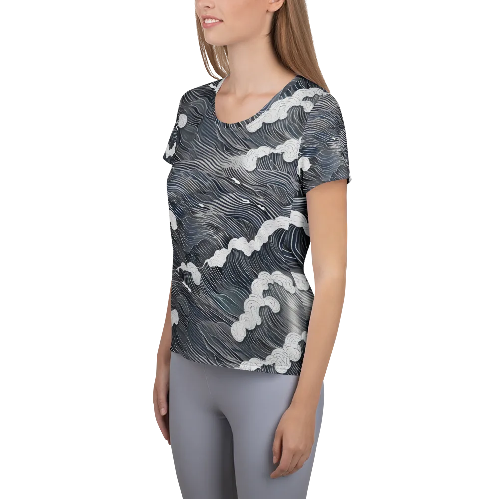 Nocturne Surf on Women's Athletic T-Shirt — Left