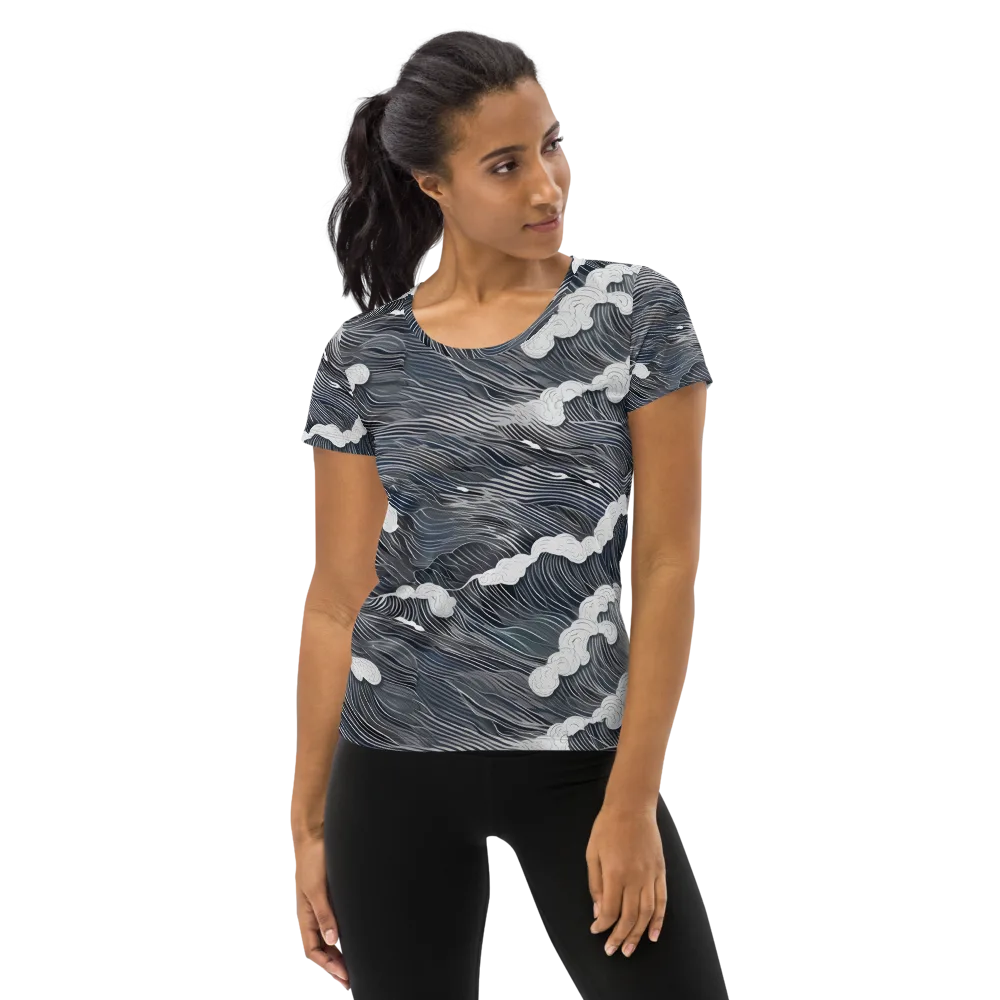 Nocturne Surf on Women's Athletic T-Shirt — Front