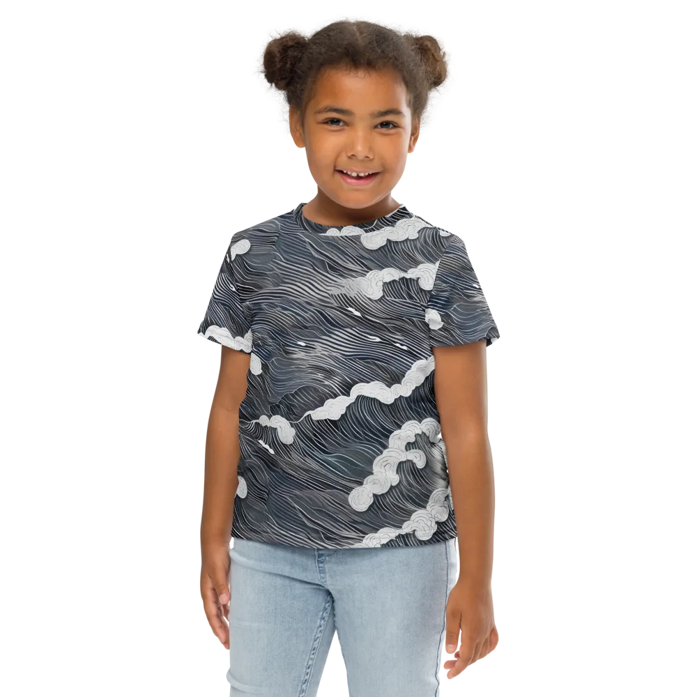 Nocturne Surf on Kids Crew Neck T-Shirt — Front