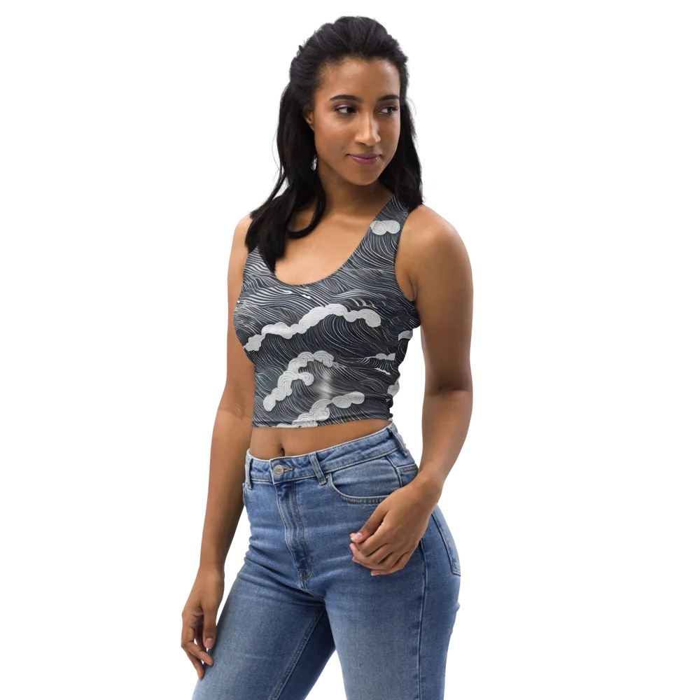 Nocturne Surf on Crop Top — Left Front