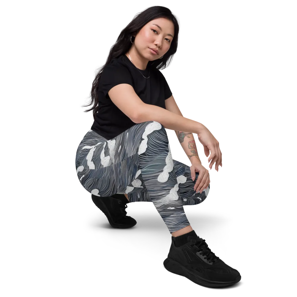 Nocturne Surf on Leggings with Pockets — Right Front