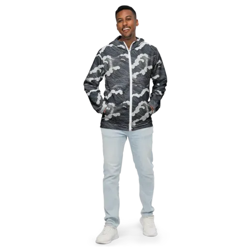 Nocturne Surf on a Men's Windbreaker