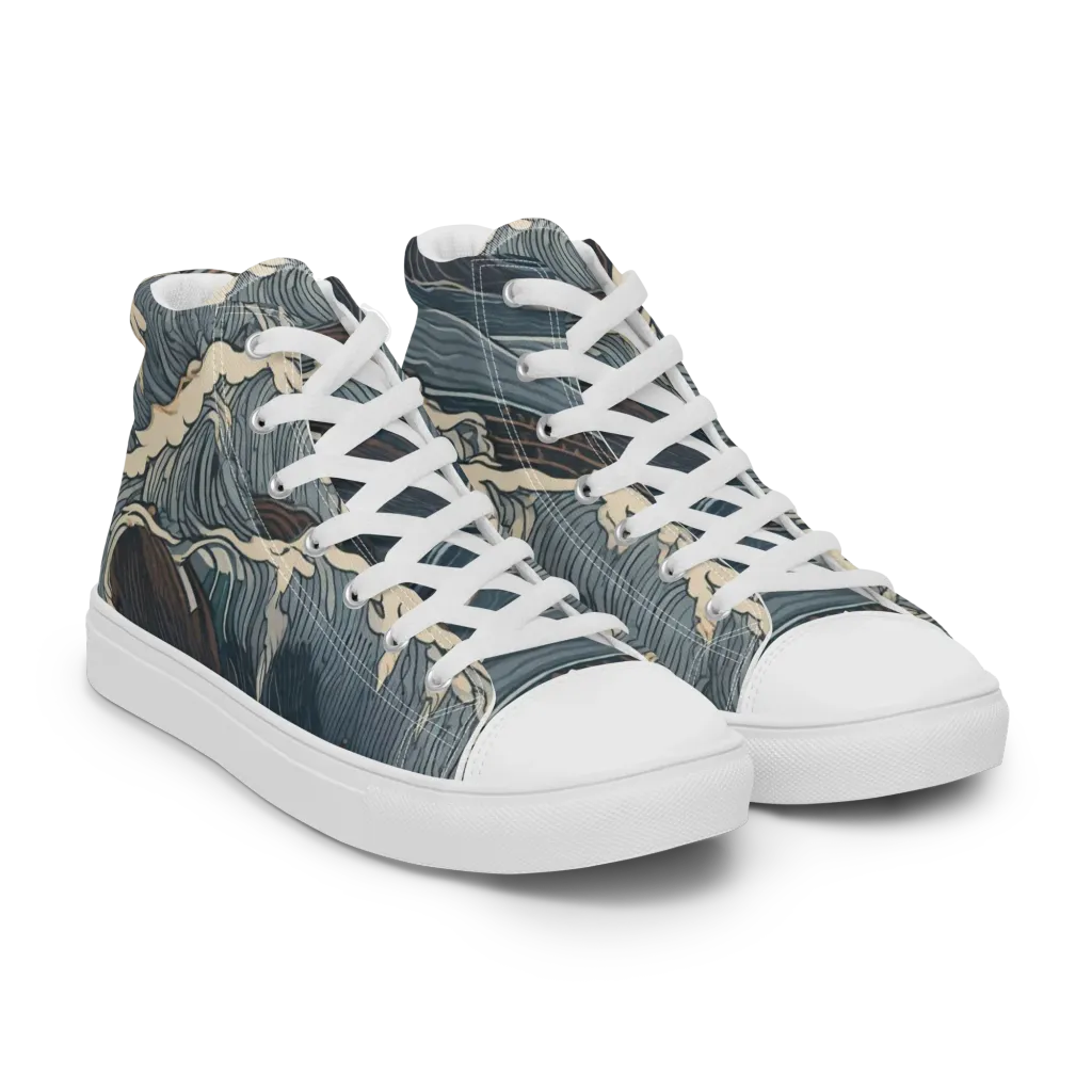 Stormwatch on Men's High Top Canvas Shoes — Right Front