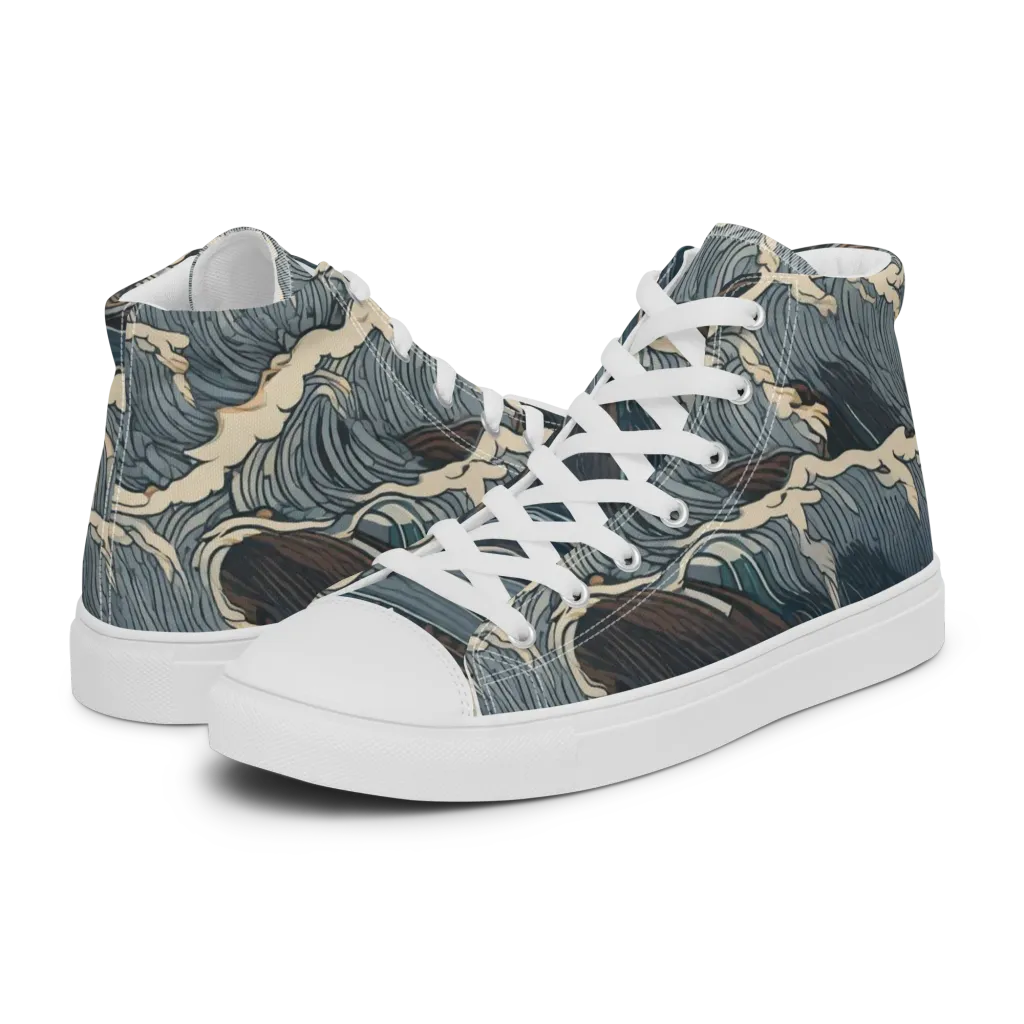 Stormwatch on Men's High Top Canvas Shoes — Left