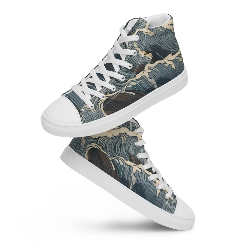 Stormwatch on Men's High Top Canvas Shoes — Front