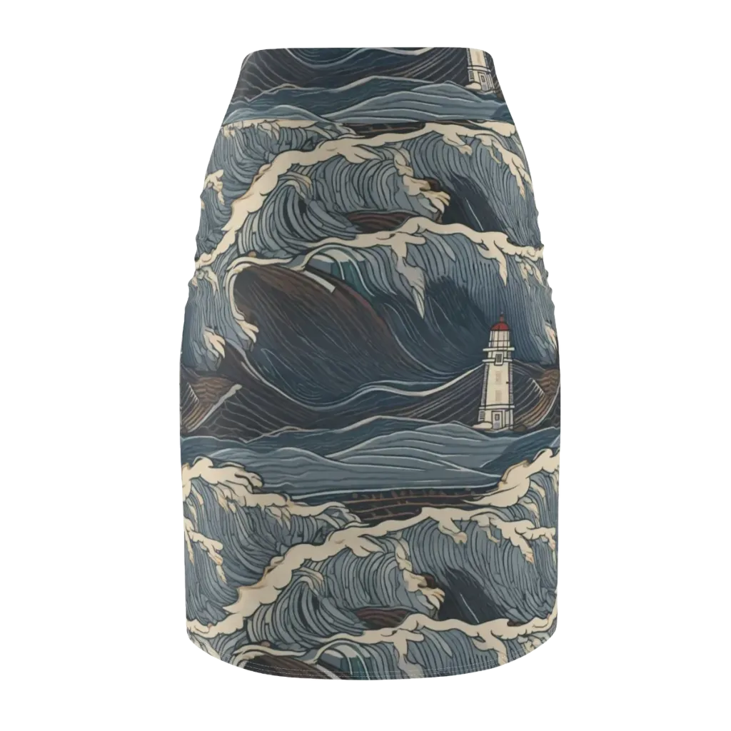 Stormwatch on Pencil Skirt — Back
