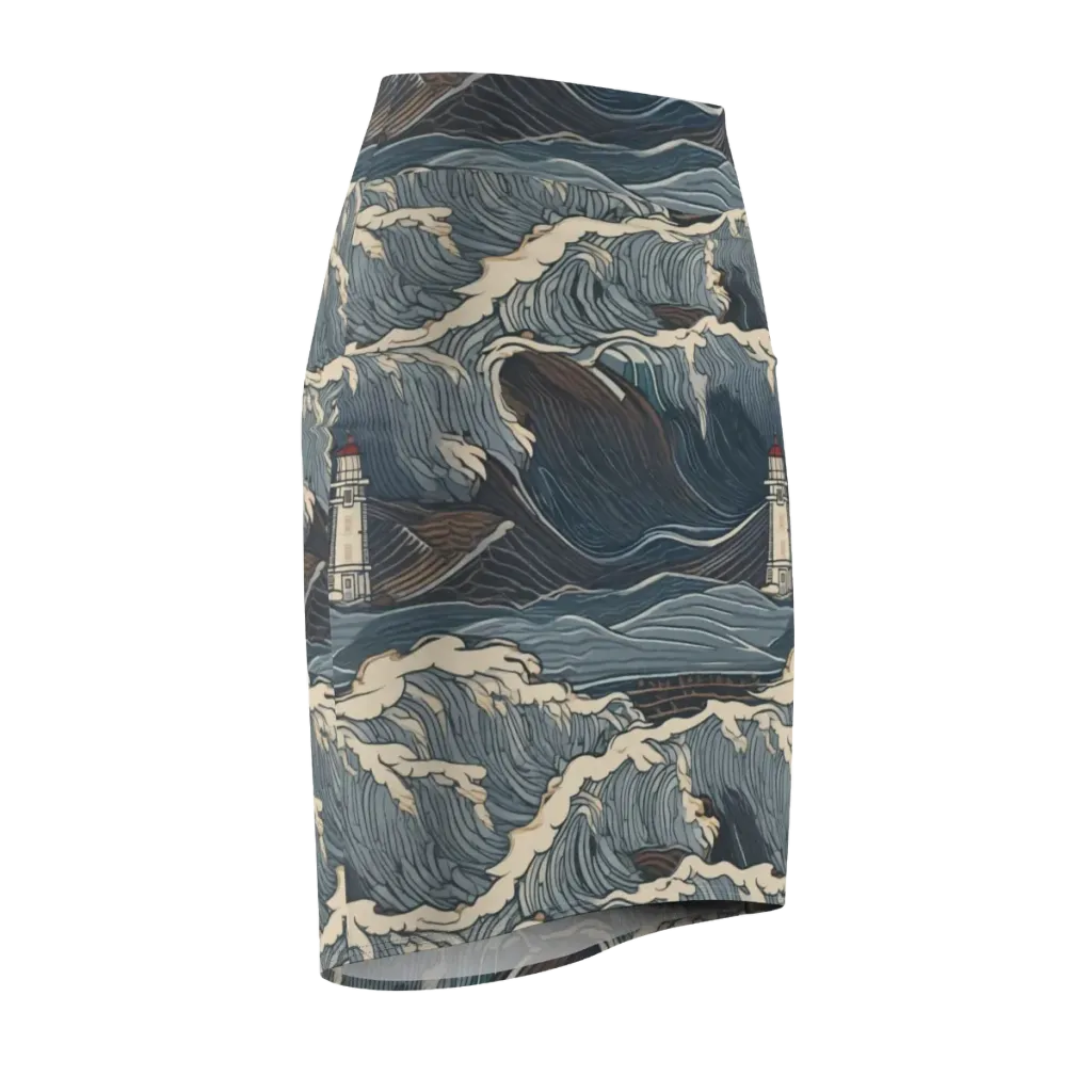 Stormwatch on Pencil Skirt — Front Side