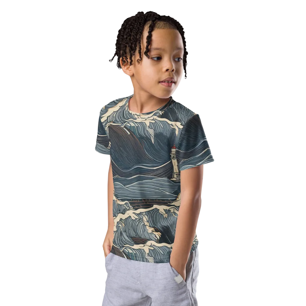 Stormwatch on Kids Crew Neck T-Shirt — Left Front