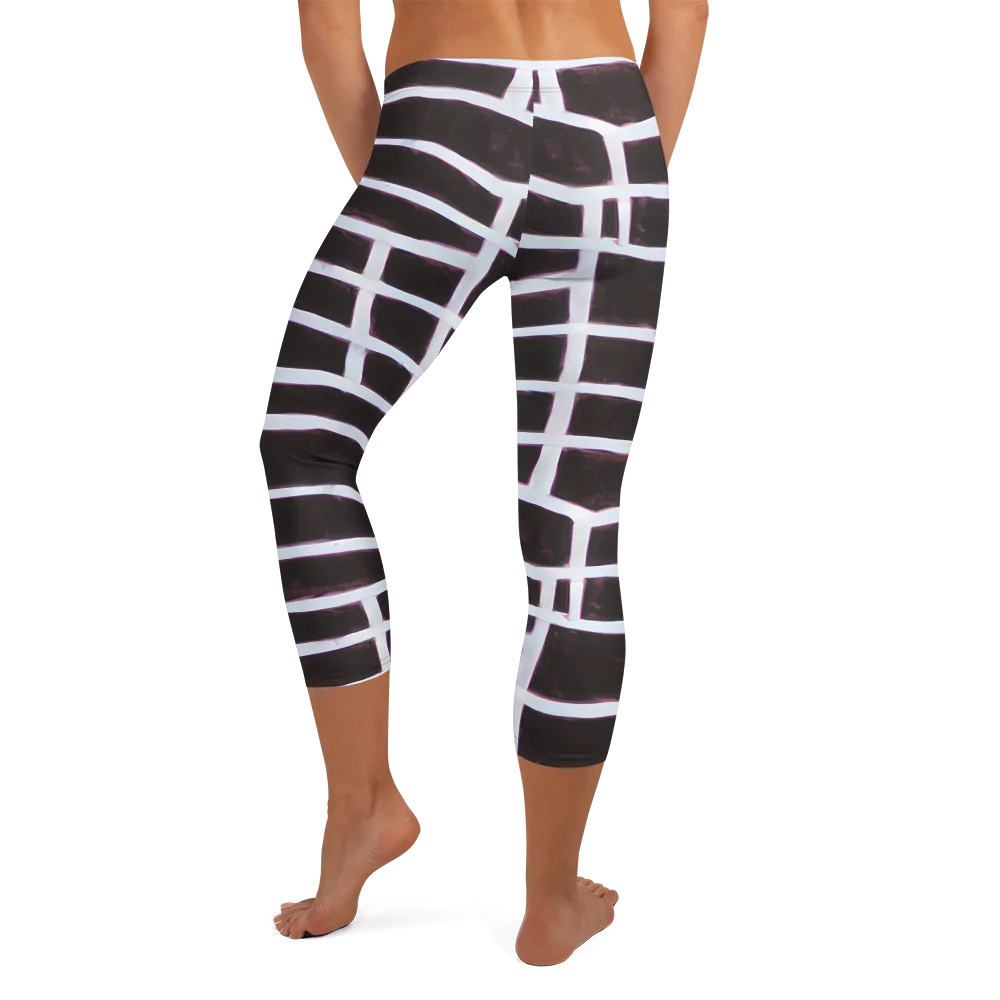 Velvet Grid on Capri Leggings — Back