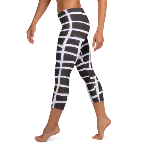 Velvet Grid on a Capri Leggings