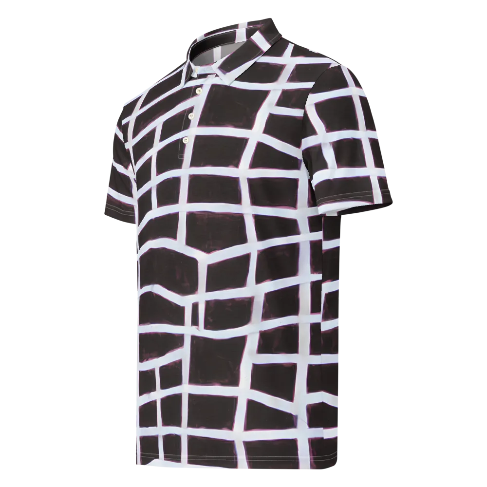 Velvet Grid on Men's Slim Fit Polo Shirt — Left Front