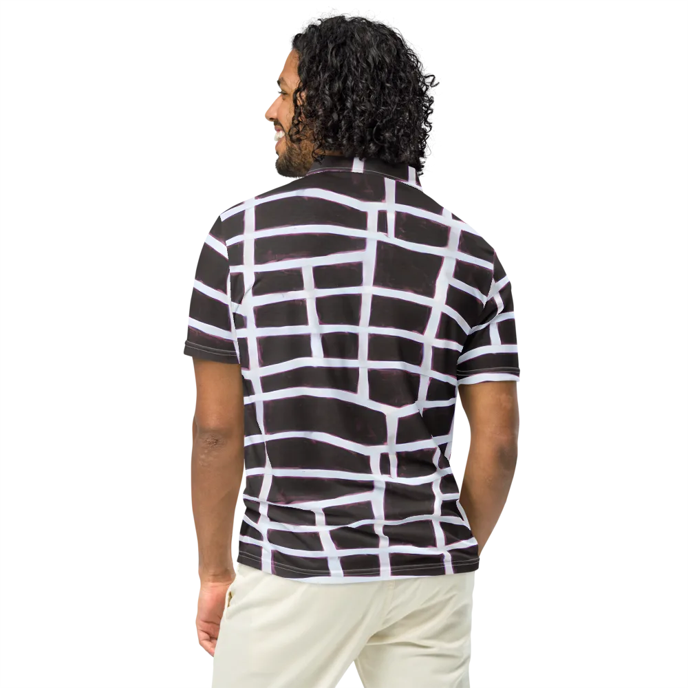 Velvet Grid on Men's Slim Fit Polo Shirt — Back