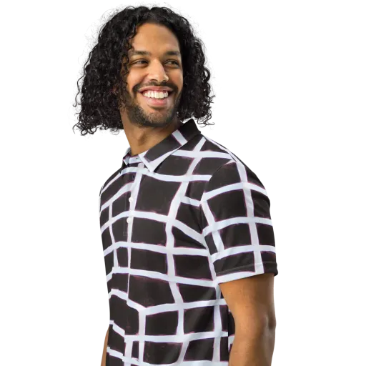 Velvet Grid on a Men's Slim Fit Polo Shirt